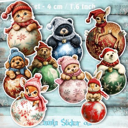 Sticker-Set Aufkleber - Weihnachtskugeln  2