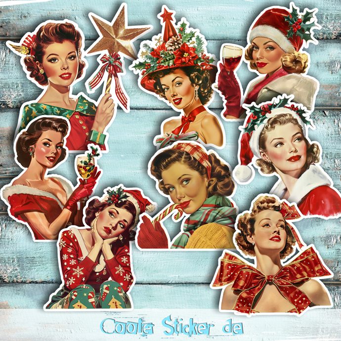 Einzelsticker - Xmas-Ladies