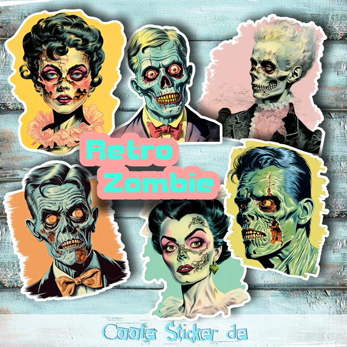 Einzelsticker - Zombie - Retro