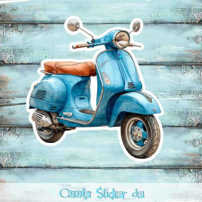 Vespa blau - Retro - Sticker