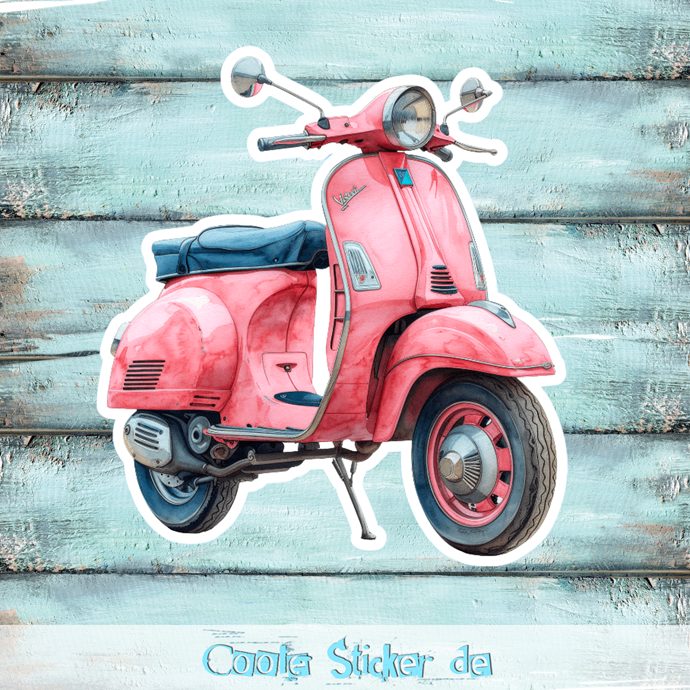 Vespa pink - Retro - Sticker