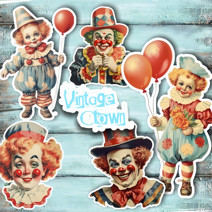 Einzelsticker - Vintage Clown