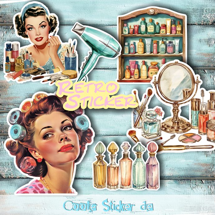 Einzelsticker - Beauty - Retro