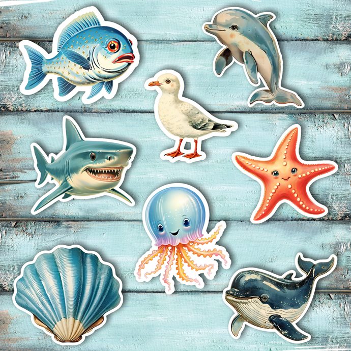 Sticker Set - Meerestiere