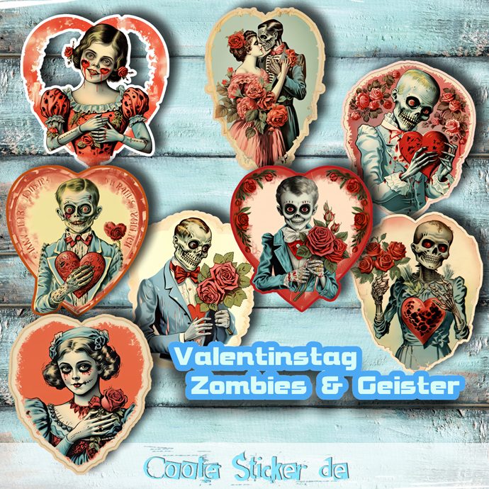 Einzelsticker - Valentinstag 2 - Retro