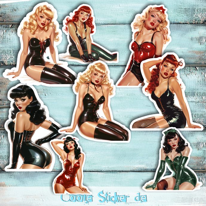 Einzelsticker/Sticker-Set - Latex-Girls