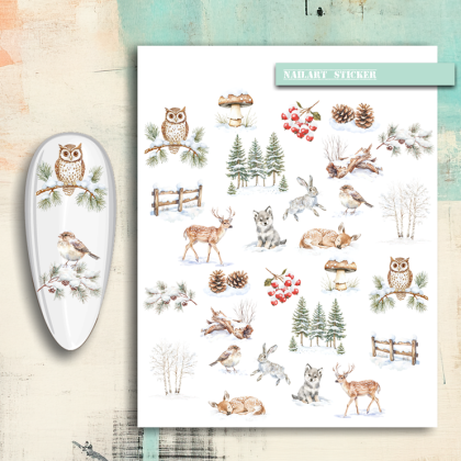 Nailsticker - Extra - Winter-Waldtiere 2