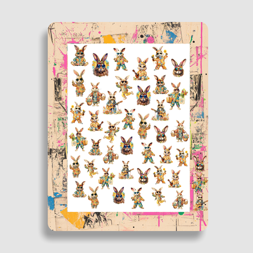 Nailsticker - Hippie Häschen