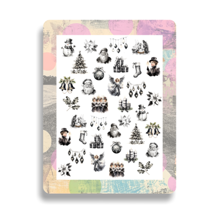 Nailsticker - Weihnachten - schwarz-weiß