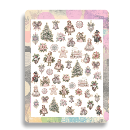 Nailsticker - Retro Weihnachten Rosa