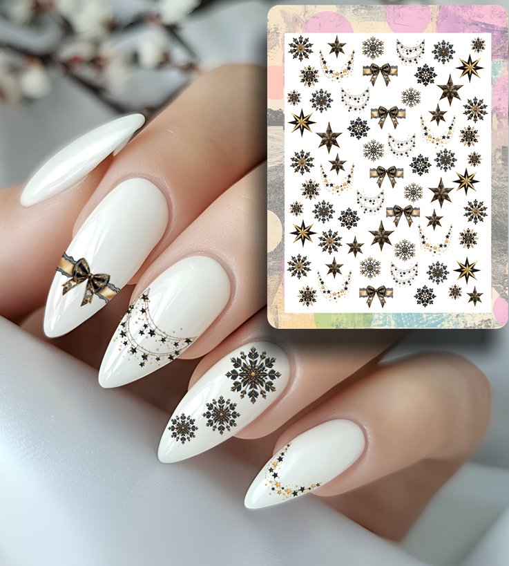 Nailsticker - Weihnachten - Schwarz-Gold