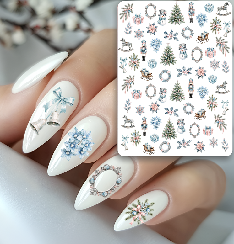 Nailsticker - Weihnachten - eisblau