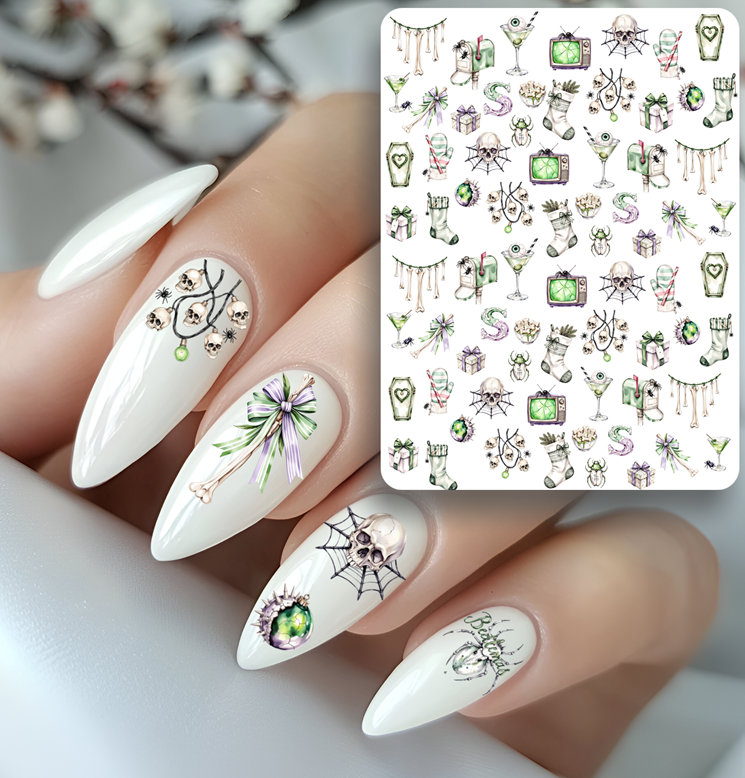Nailsticker - Spinnen - Skull