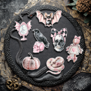 gothic Sticker set ghost rosa
