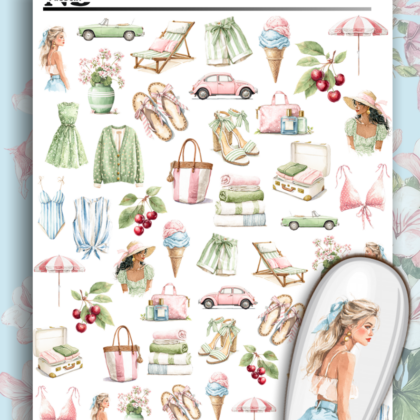 Nailsticker - Strandurlaub - Retro