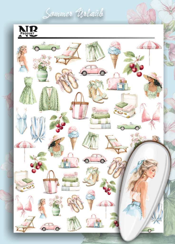 Nailsticker - Strandurlaub - Retro
